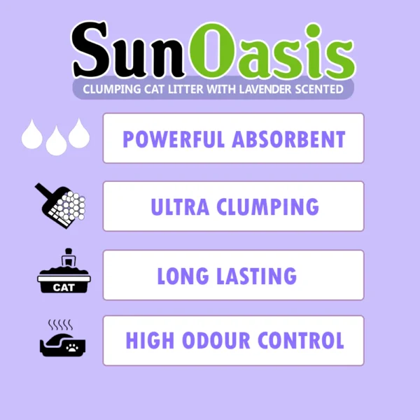 Emily Pets Sun Oasis Ultra Clumping Cat Litter (Lavender 10L) رمل فضلات القطط - Image 3