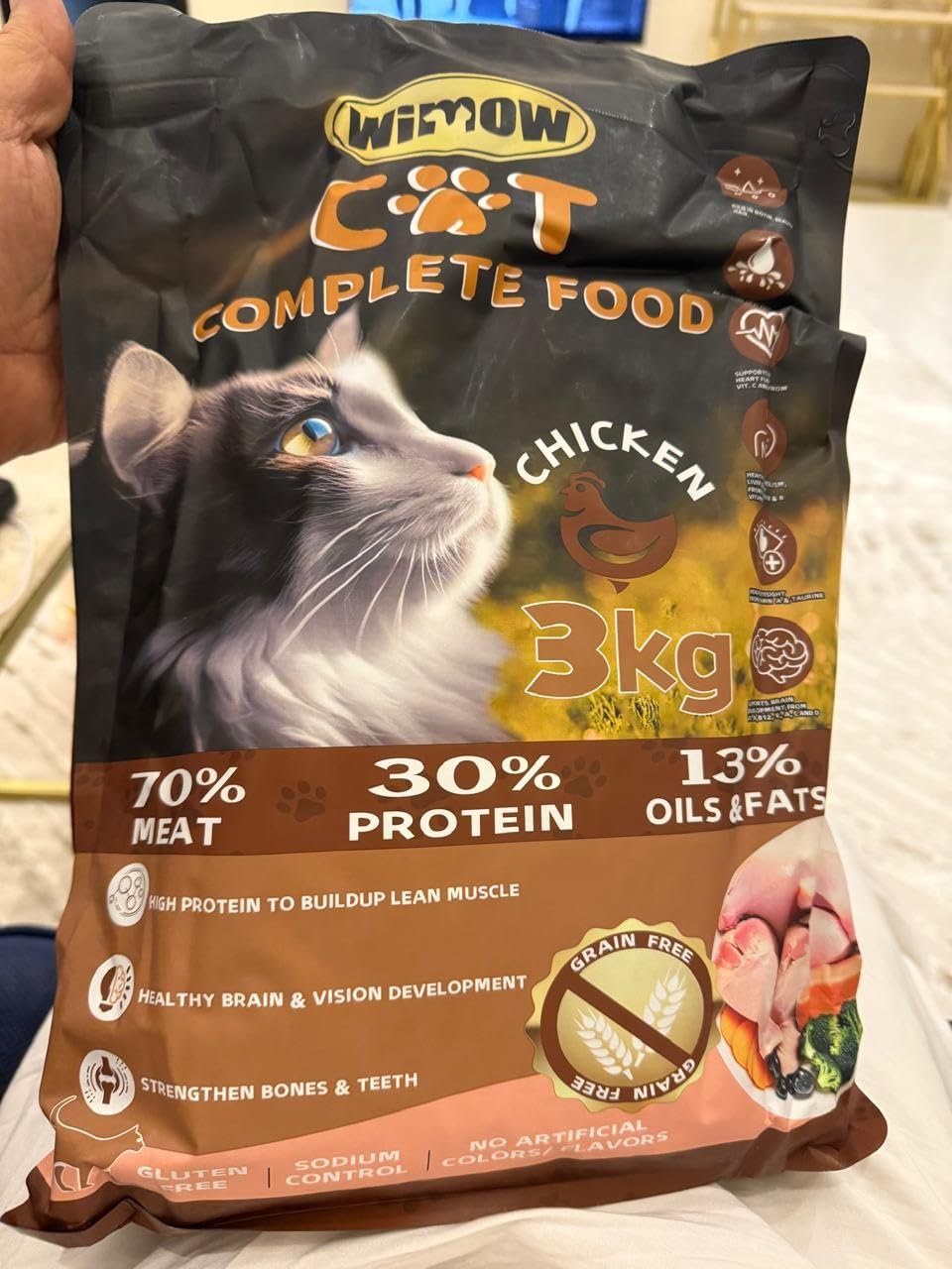 Wimow grain-free chicken dry cat food 3 kg pouch