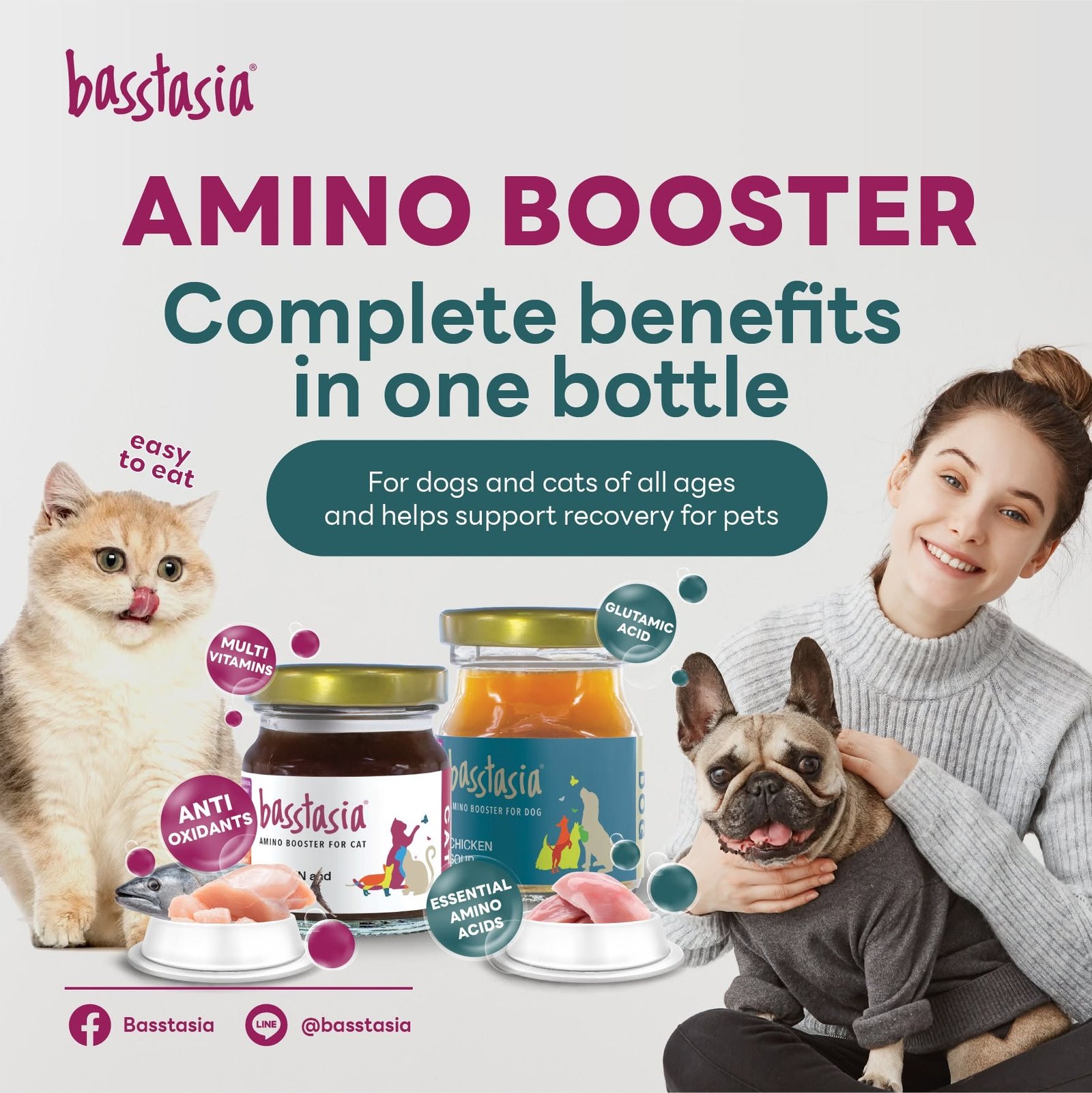 Basstasia Amino Booster for Cats – Chicken & Fish Soup, 12 × 40 ml - Image 4