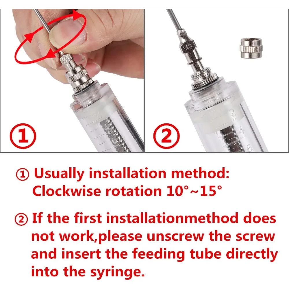 How to attach the gavage tube to the bird feeding syringe