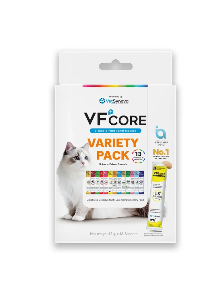 VetSynova VFcore Variety Pack for cats, 13 functional mousse sachets of 12 g