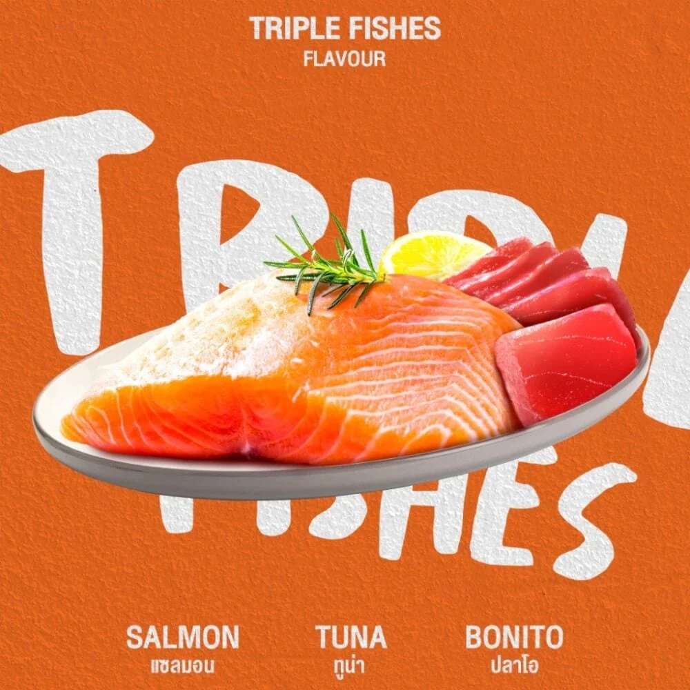 Clover Picky Eater Triple Fishes recipe with salmon, tuna and bonito