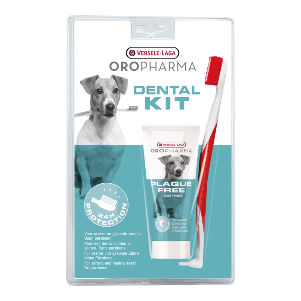 Versele-Laga Oropharma Plaque Free Dental Kit for dogs – toothpaste 70 g and toothbrush